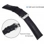 TStrap 18mm Leather Watch Band Black Soft w/ Watch Clasp Buckle Watch Strap Brac