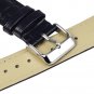 TStrap 18mm Leather Watch Band Black Soft w/ Watch Clasp Buckle Watch Strap Brac