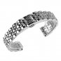 Beauty7 Silver Tone 16mm Polished Stainless Steel Solid Link Watch Band Bracelet