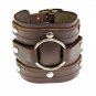 Neptune Giftware Leather Wide Triple Strap Cuff Wrap Gothic Wristband Buckle Fas