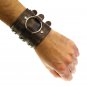Neptune Giftware Leather Wide Triple Strap Cuff Wrap Gothic Wristband Buckle Fas