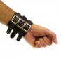 Neptune Giftware Leather Wide Triple Strap Cuff Wrap Gothic Wristband Buckle Fas