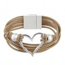 Jenia Beige Leather Rope Bracelet - Women’s Braided Cuff Bangle - Casual Handm