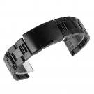 Beauty7 Black 28mm Brushed Polished Finish Stainless Steel Link Wrist Watch Ba