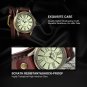 Avaner Unisex Punk Retro Bronze Round Dial Brown Wide Leather Belt Strap Cuff Br
