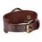 Avaner Unisex Punk Retro Bronze Round Dial Brown Wide Leather Belt Strap Cuff Br