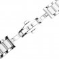 Beauty7 Brushed Polished Two Tone Finish 18mm Stainless Steel Link Wrist Watch