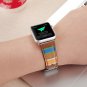 HotGlows 38MM Apple Watch Band PU Leather Colorful Wood Grain iWatch Strap Repla