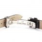 KOLIGHT Black Fashion Durable 13mm Genuine Leather Deployant Watch Band Bracelet