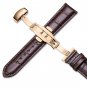 iStrap 19mm Calf Leather Watch Band Strap W/ Rose Gold Steel Push Button Deploym
