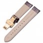 iStrap 19mm Calf Leather Watch Band Strap W/ Rose Gold Steel Push Button Deploym
