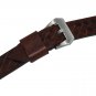 SWISS REIMAGINED Dark Brown Woven Leather Watch Band - Satin Finished Stainless