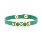 Mint Leather Strap Band - Gold Toned Cut Out Infinity Symbol Bracelet