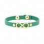 Mint Leather Strap Band - Gold Toned Cut Out Infinity Symbol Bracelet
