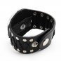 Unisex Punk Rock fashion Skeleton Pirate Skull Rivet Quartz Wrist Watch Leather