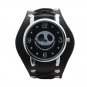 Unisex Punk Rock fashion Skeleton Pirate Skull Rivet Quartz Wrist Watch Leather