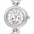Renos Womens Ladies Lovely Pink Rabbits Cartoon Heart Shape Charms Strap Jewelry