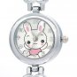 Renos Womens Ladies Lovely Pink Rabbits Cartoon Heart Shape Charms Strap Jewelry