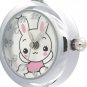 Renos Womens Ladies Lovely Pink Rabbits Cartoon Heart Shape Charms Strap Jewelry