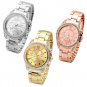 Top Plaza 3 Pcs Women's Elegant Luxury Rhinestones Watches Silver Gold Rose Gold