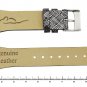 Moog Paris Black Calf Leather Band Replacement, Metallic Pattern, Pin Clasp, 24m