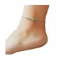 Zealmer Women Cross Anklet Single Chain Beach Feet Jewelry Simple Turquoise Bead