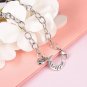 Heart Charm Bracelets, I Love You to the Moon and Back Stainless Steel Bangle An