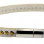 Unisex Metal Spike Studded Chain Punk Rock Strap PU Leather Bracelet (White Stud