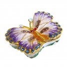 YUFENG Butterfly Trinket Box Hinged Small Jewelry Bejeweled Trinket Boxes Figuri