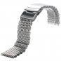 YISUYA Silver 22mm Band Stainless Steel Mesh Web Wrist Watch Band Strap Bracelet