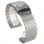 YISUYA Silver 22mm Band Stainless Steel Mesh Web Wrist Watch Band Strap Bracelet