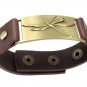 Dragonfly bracelet with Chocolate brown leather snap band