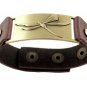 Dragonfly bracelet with Chocolate brown leather snap band