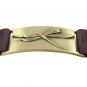 Dragonfly bracelet with Chocolate brown leather snap band