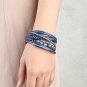 Jenia Blue Women&acirc;��s Leather Braided Bracelet - Casual Rope Wrap Bangle Cuff Wri