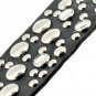 Unisex Metal Spike Studded Punk Rock Wide Strap PU Leather Bracelet (Rhinestones
