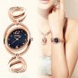 Women's Fashion Oval Dial Rhinestone Watches Waterproof Lady Gold Alloy Strap Ja