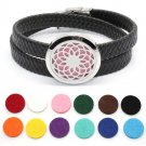 COOHAA Leather Braided Aromatherapy Oil Diffuser Bracelet Fashion Magnetic Clasp