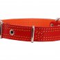 Genuine Leather Dog Collar Padded Red 3 Sizes (13"-15.5")