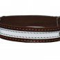High Quality Genuine Leather Reflective Dog Collar 16" Long 3/4" Wide Brown Fits