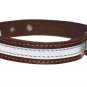 High Quality Genuine Leather Reflective Dog Collar 16" Long 3/4" Wide Brown Fits