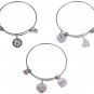 Silver Plated Stainless Steel Expandable Charm Bracelet Bangle - Love, Life Fa