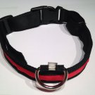 Large Nylon LED Dog Collar Lights Up Red With Metal D-Ring Durable Plastic Snap