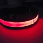 Large Nylon LED Dog Collar Lights Up Red With Metal D-Ring Durable Plastic Snap