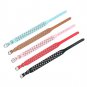 Aolove 3 Rows Mushrooms Rivet Studded PU Leather Dogs Collars (Small, Red)