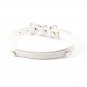 Pet Dog Faux Leather Single Prong Buckle Adjustable Belt Collar White S