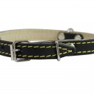 Black Real Leather Dog Collar 9.5"-13" Neck Size, 1/2" Wide Yorkshire Terrier, P