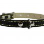 Black Real Leather Dog Collar 9.5"-13" Neck Size, 1/2" Wide Yorkshire Terrier, P