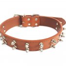 Charmsong Adjustable Leather Studded Rivet Dog Collar Durable Spiked for Dogs S,