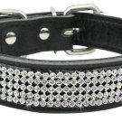 Beirui Bling Rhinestones Dog Collar - Soft Genuine Padded Leather Made Sparkly C